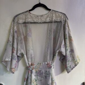 lace sheer robe vintage floral sm